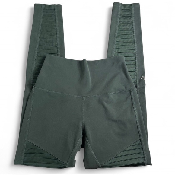 ALO Yoga Pants - Alo Yoga High Waist Moto Leggings – Size XS – Dark Olive Green